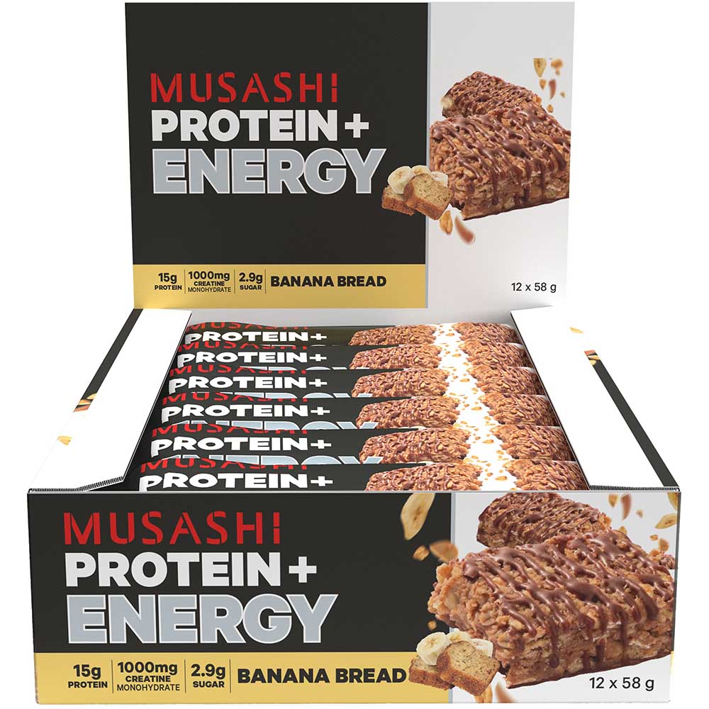 Musashi Energy Protein Bar Banana Bread 58g - Carton of 12