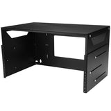 Wall-Mount Server Rack with Built-in Shelf - Solid Steel - 4U