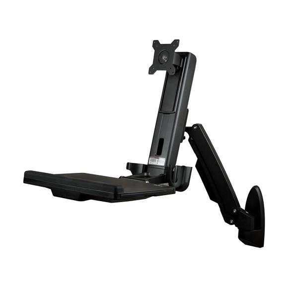 Wall-Mounted Sit-Stand Desk - Single Monitor