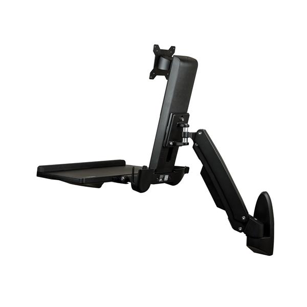 Wall-Mounted Sit-Stand Desk - Single Monitor