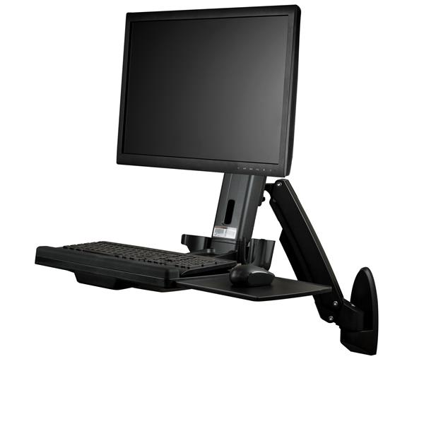 Wall-Mounted Sit-Stand Desk - Single Monitor