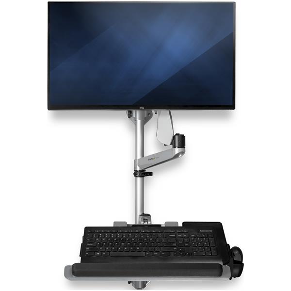 Wall-Mounted Computer Workstation - Single Monitor - Premium
