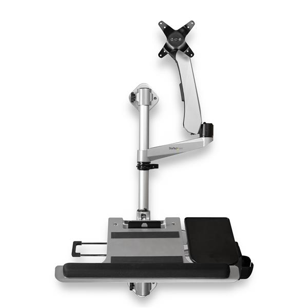 Wall-Mounted Computer Workstation - Single Monitor - Premium