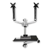 Wall-Mounted Computer Workstation - Dual Monitor - Premium