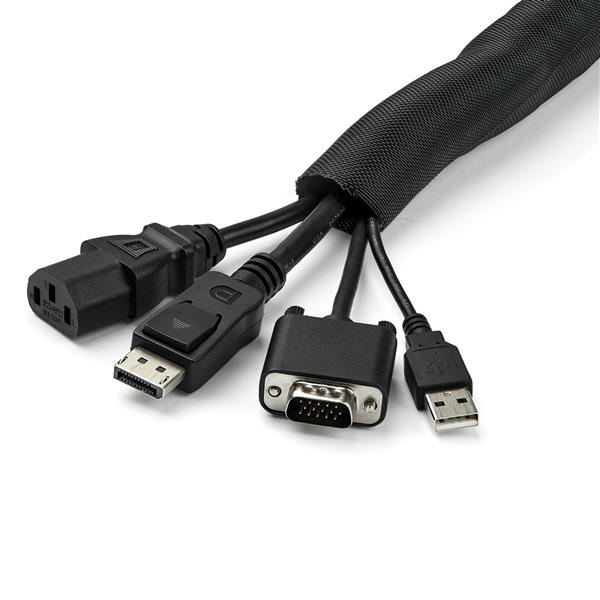 4.6 m / 15' Cable Management Sleeve - Trimmable Fabric