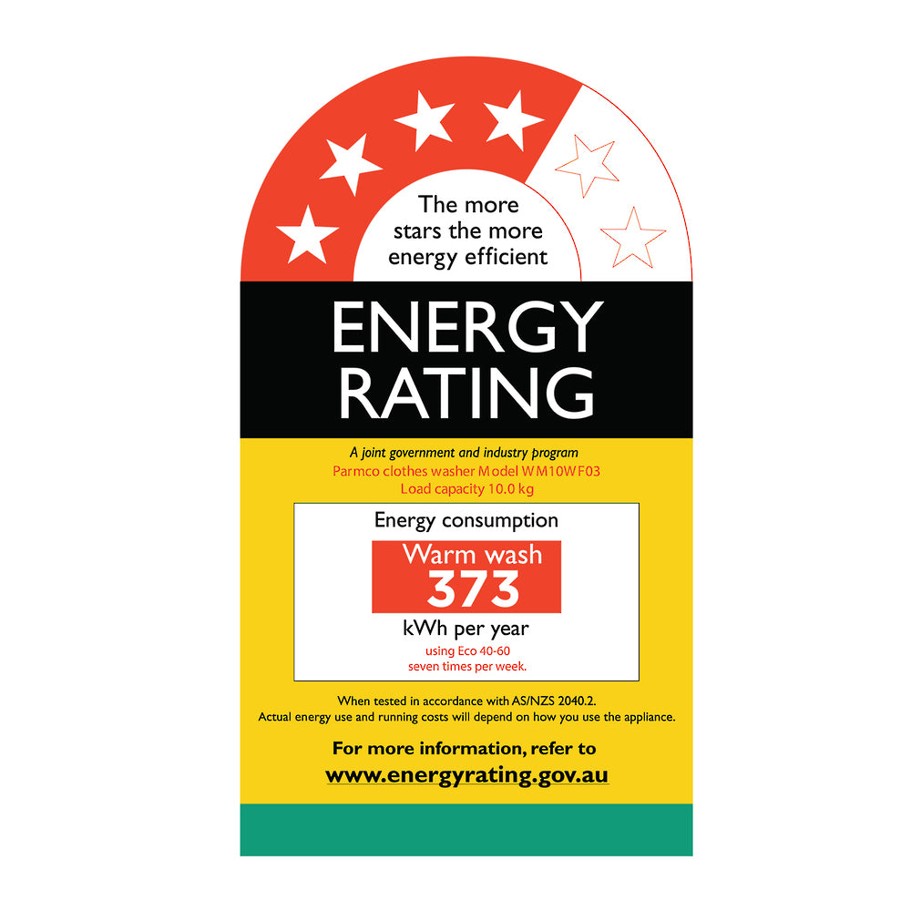 PARMCO - WASHING MACHINE - 10KG WHITE FRONTLOAD