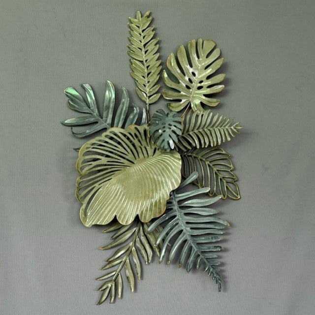 Vibrant green leaves wall art (56 x 90cm) adds nature-inspired elegance to any space, perfect for calming decor.