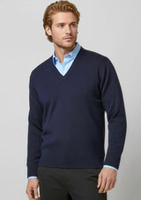Woolmix Mens Knit Pullover - Navy