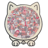 Jigsaw Puzzle - Wooden Cartoon Cat (20.3 x 24cm)