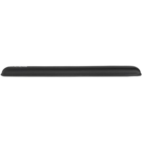 Ergonomic black foam keyboard wrist rest, offering cushioned support to reduce wrist strain during long typing sessions.