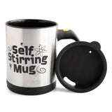 Self Stirring Mug (12cm) effortlessly mixes drinks at the push of a button, perfect for coffee, tea, or hot chocolate.