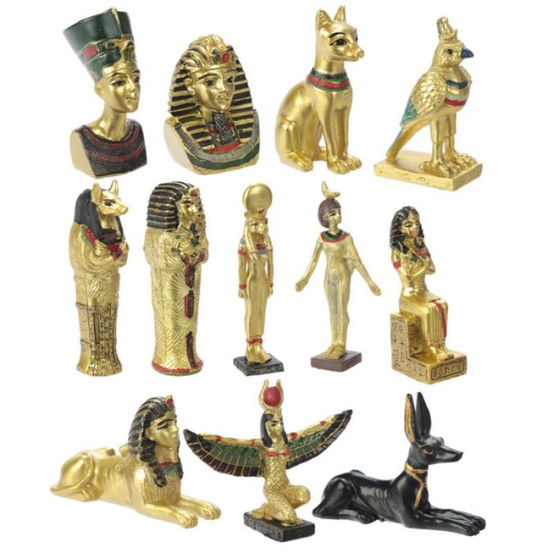 Ornament - Egyptian Pyramid World Figures (Set of 12 Assorted)