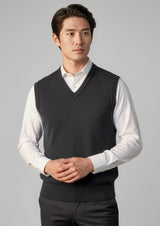 Woolmix Mens Knit Vest - Black