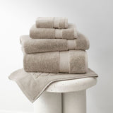 Plush 650gsm Turkish hand towel in Sahara color, 47 x 76cm, made from 100% OEKO-TEX® cotton, featuring a woven band.