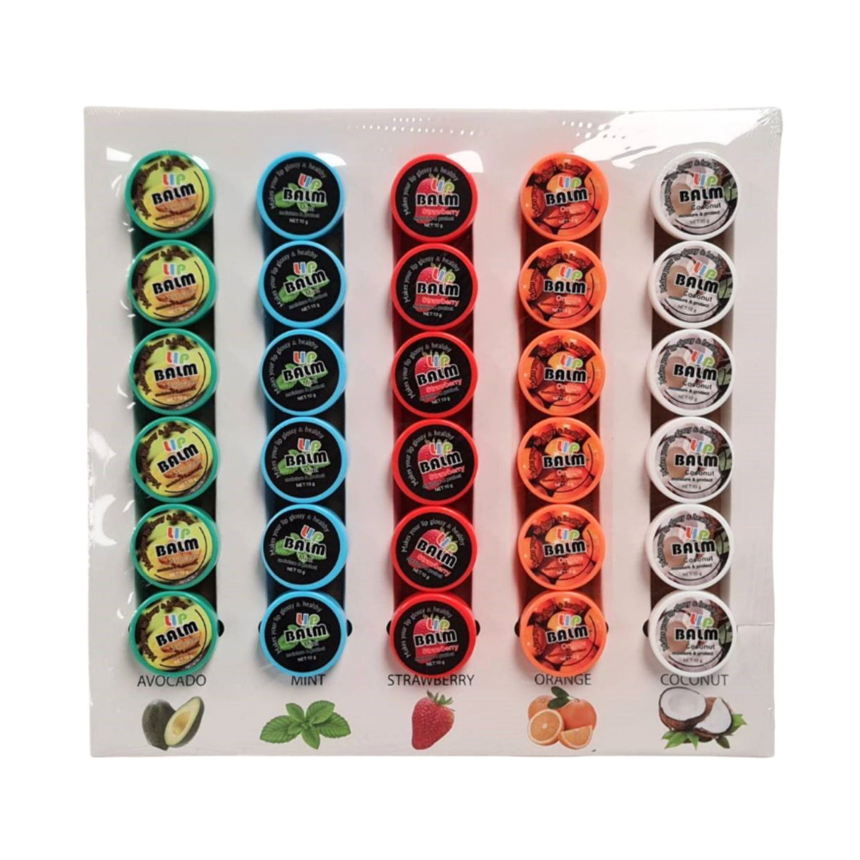 Fruit Lip Balms Display - 30pcs