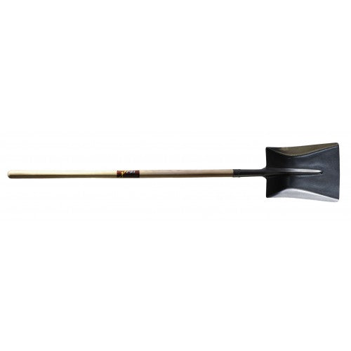 Heavy-duty shovel with 2mm steel head and ash handle, perfect for efficient gardening and landscaping tasks.