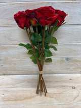 Artificial Rose Bud Bundle with 8 Flowers (Red)