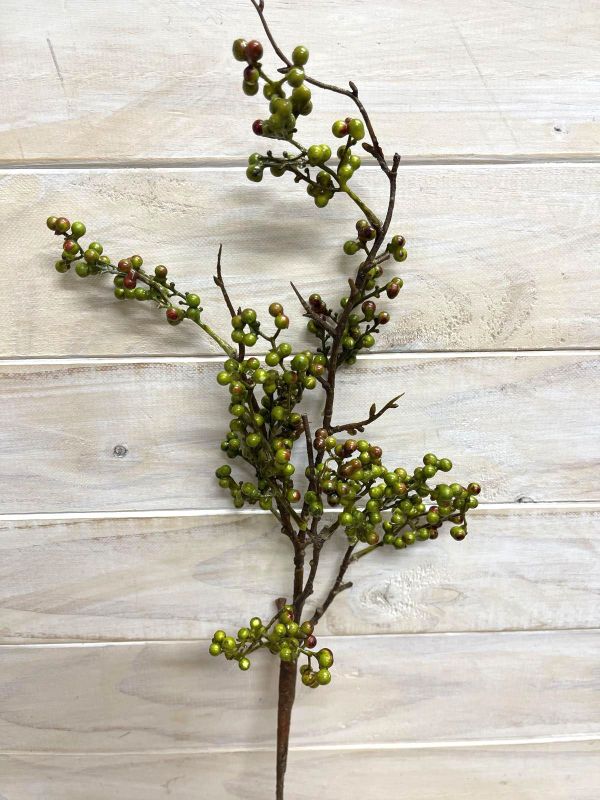 Artificial Mini Berry Spray (Green Red)