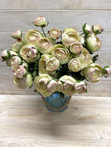 Artificial SIngle Ranunculus With Bud (Pink Green)