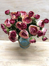 Artificial SIngle Ranunculus With Bud (Pink White)