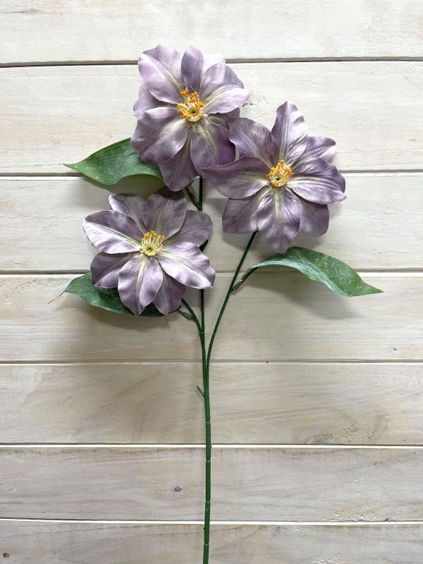 Artificial Flower Spray - Chemite with 3 Flowers (Light Purple)