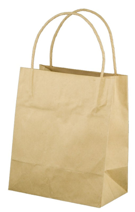 Eco-friendly brown kraft paper bags for toddlers, measuring 20 x 17cm, ideal for parties and gifts, pack of 50.