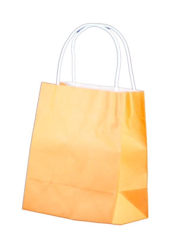 Vibrant orange paper bags for toddlers, 35x26cm, perfect for parties, gifts, and eco-friendly events.