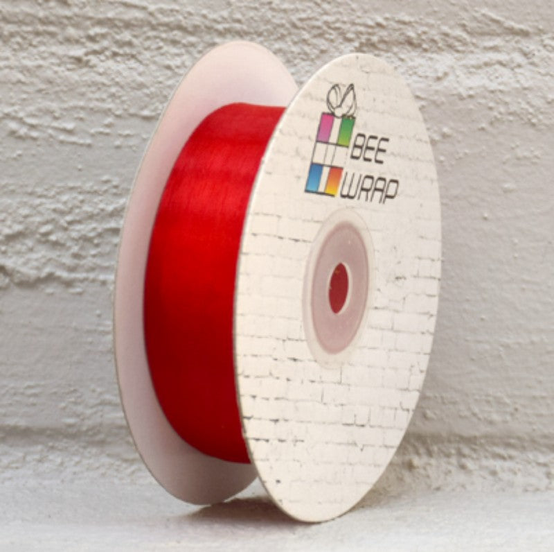 Organza Ribbon -  25mm x 50mtrs RED