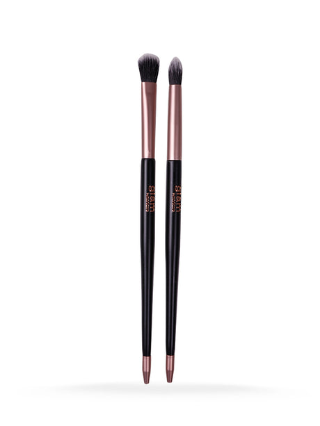 Glam By Manicare Precision Eye Duo Brush 2pk for flawless eyeshadow application and precise crease definition.