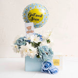 Mini Posy Box Gloss Autolock Base Pk25 Baby Blue (13x12cmH)