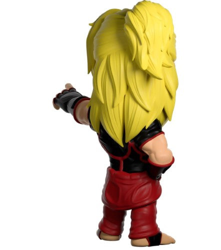 Youtooz Street Fighter Ken vinyl figurine, 5 inches tall in red gi with detailed pose, perfect for collectors and gamers.