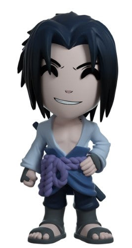 Sasuke Uchiha Youtooz figurine features intricate details, confident pose, and classic outfit, perfect for Naruto fans.