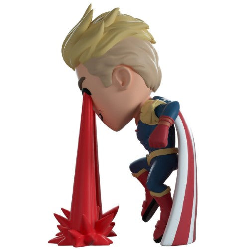 Youtooz Vinyl Figurine of Homelander from The Boys, showcasing his iconic pose, laser vision, and American flag cape.