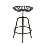 Black tractor-style bar stool with height adjustment, comfortable seating, and footrest, dimensions 50 x 48 x 70cm.