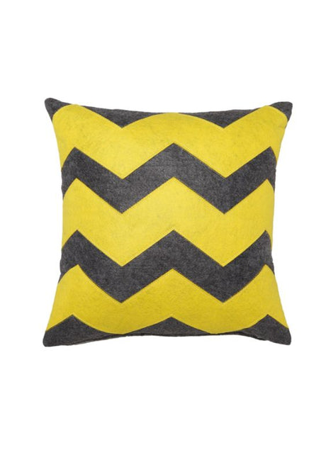 Vibrant yellow square cushion measuring 41x41cm, perfect for adding comfort and style to any modern decor.