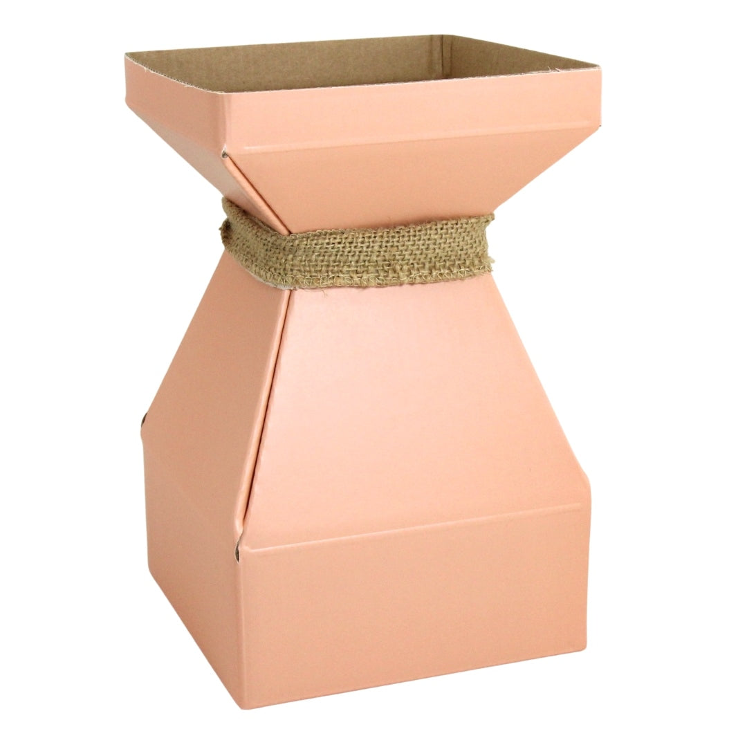 Vaz Small Transportable Cardboard Vase with Liner in Peach. Pack of 10.