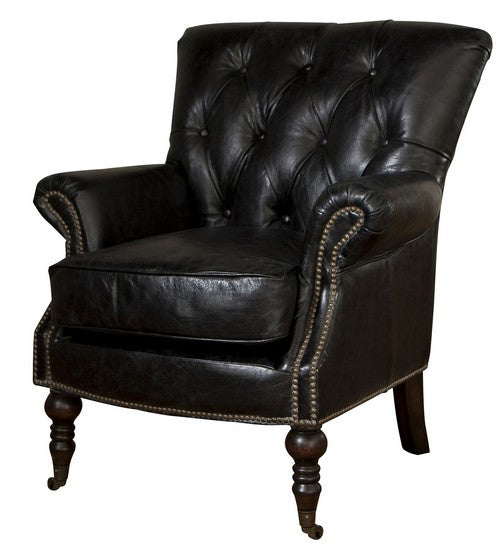 Armchair - Leather Harrington Belon Black