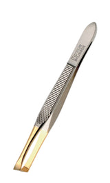 Manicare Slant Tweezers, Gold Tipped