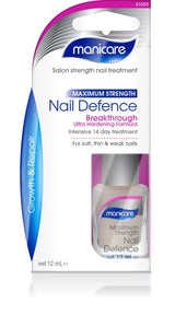 Manicare Maximum Strength Nail Defence: a 14-day treatment that strengthens, protects, and adds shine to weak nails.