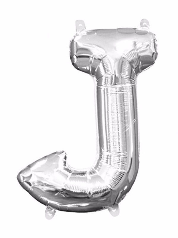 Letter J Silver Megaloon 40cm Foil Balloon