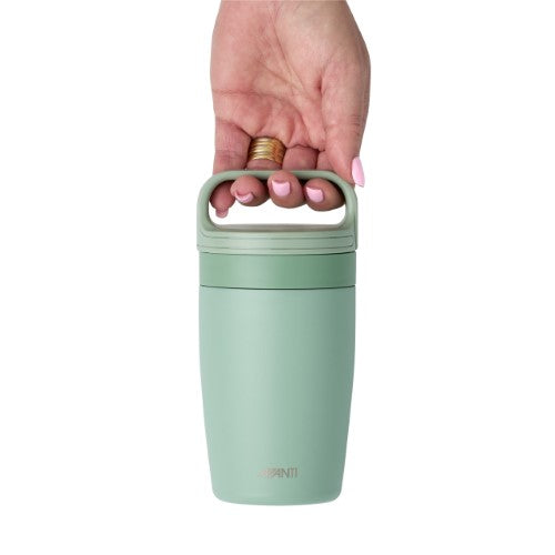 Insulated Travel Cup with Handle - AVANTI FlexiSip 355ml (Agave)