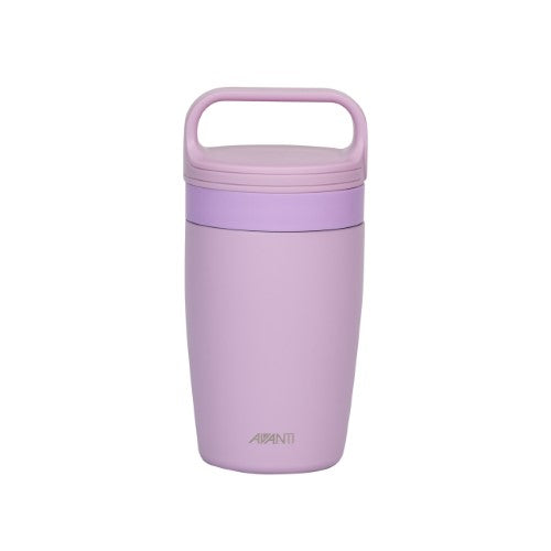 Insulated Travel Cup with Handle - AVANTI FlexiSip 355ml (Lilac)