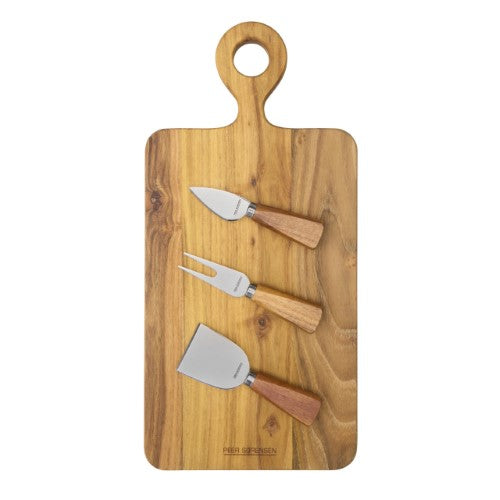4Pc Rect Cheese Board Set - PEER SORENSEN 42 x 20 x 1.9cm (Teak)