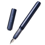 Ferris Wheel Press Aluminum Fountain Pen with intricate chandelier etchings and smooth steel nib for elegant writing.