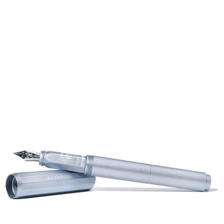 Elegant Ferris Wheel Press fountain pen with Harlequin Dream design, lightweight aluminium, medium nib for smooth writing.