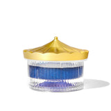 Elegant glass inkwell with a tented metal cap, designed for artists to swirl, store, and explore inks creatively.