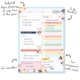 Pukka Carpe Diem Daily Planner Pad in Ditzy Floral features 60 tear-off sheets for effective daily organization and charm.