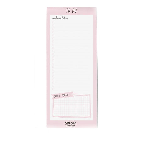 Pukka Carpe Diem Magnetic To Do List in Ballerina Pink, featuring 60 sheets, magnetic back, and vibrant design for easy task management.