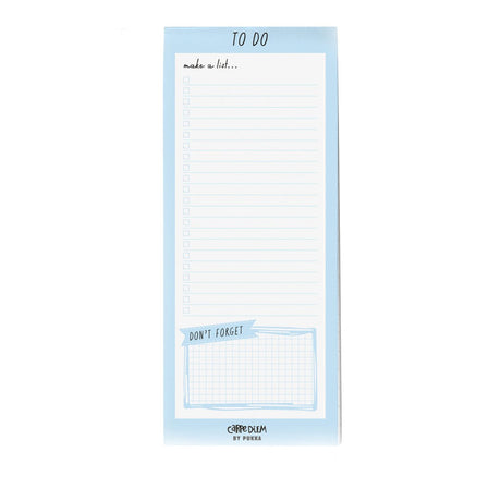 Pukka Carpe Diem Magnetic To-Do List in blue, featuring 60 tear-off sheets, 22 checkboxes, and a magnetic back for easy access.