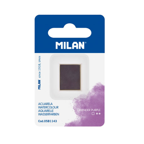 Milan Lavender Purple watercolor refill pan, vibrant, non-toxic, fade-resistant, ideal for artists and creative projects.